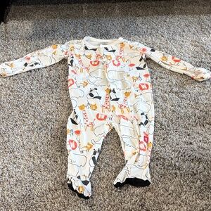 Magnetic Me Cream Animal Print Footie